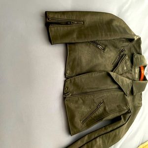 Faux leather motorcycle jacket